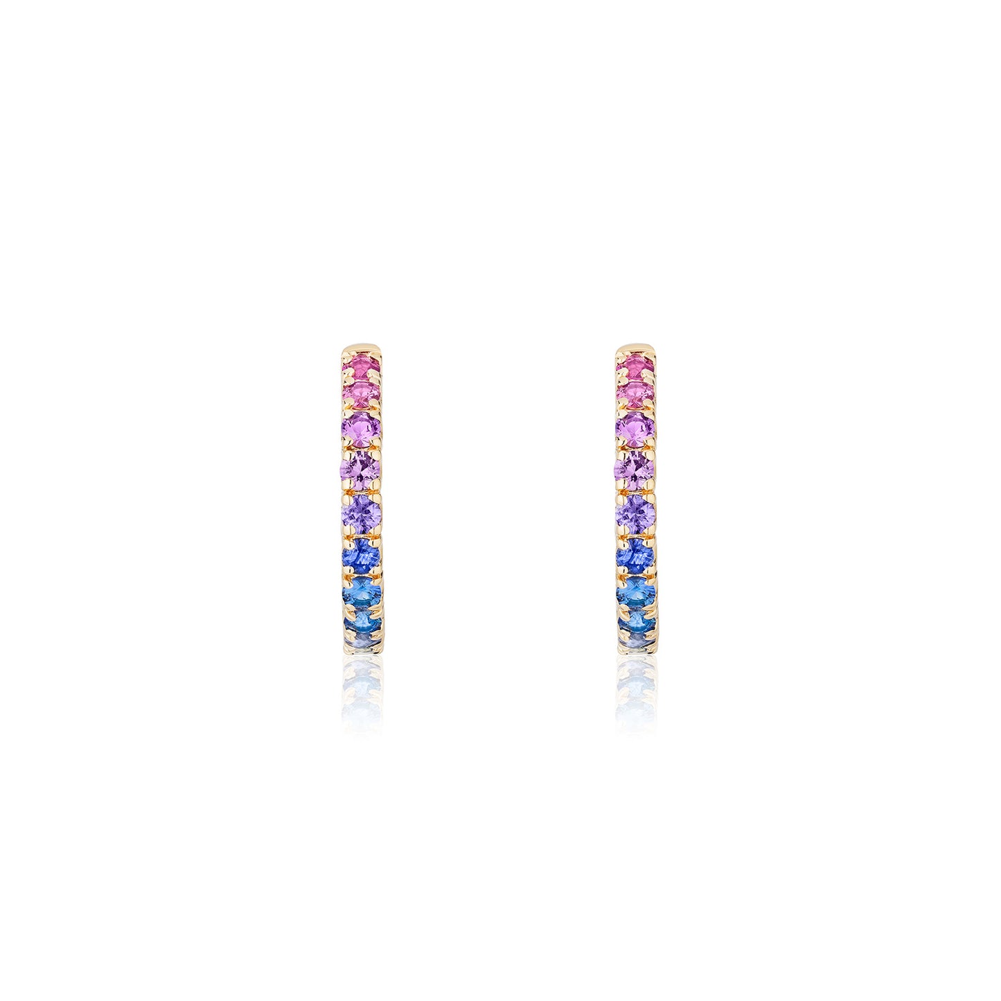 1 inch 3 mm Round Rainbow Sapphire Earrings
