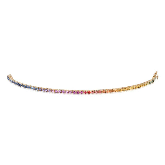 2.75 mm Round Rainbow Sapphire Bracelet