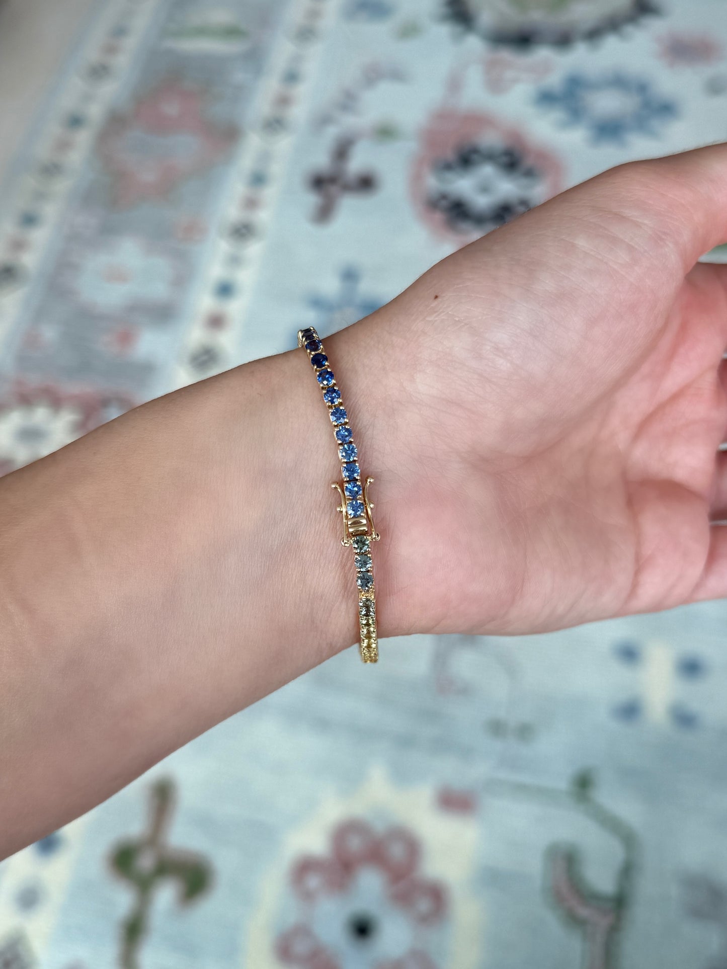 2.75 mm Round Rainbow Sapphire Bracelet