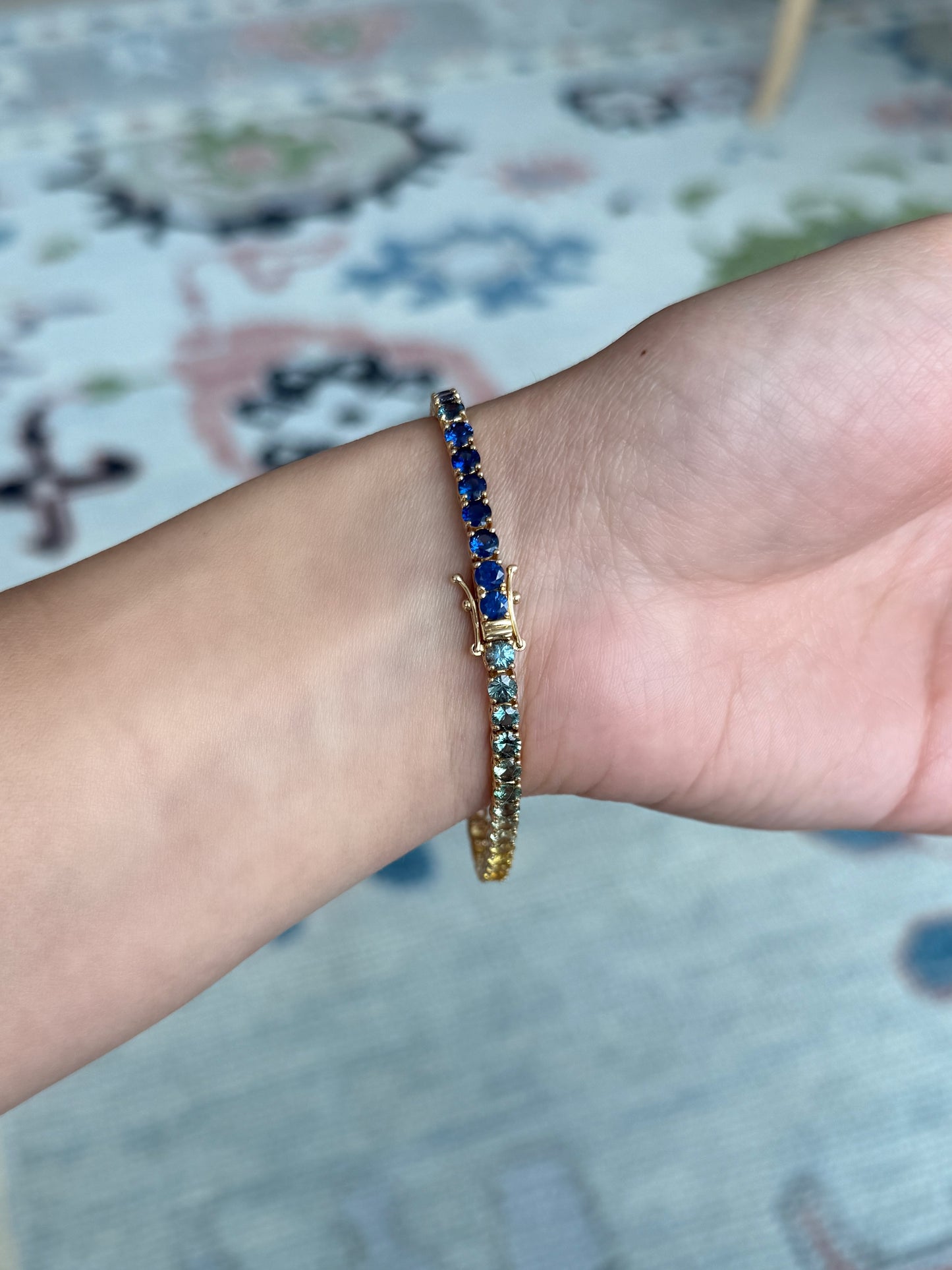 3.5 mm Round Sapphire Bracelet