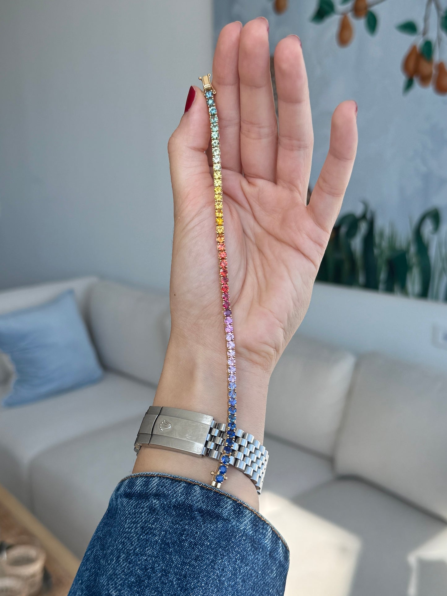 3.5 mm Round Sapphire Bracelet