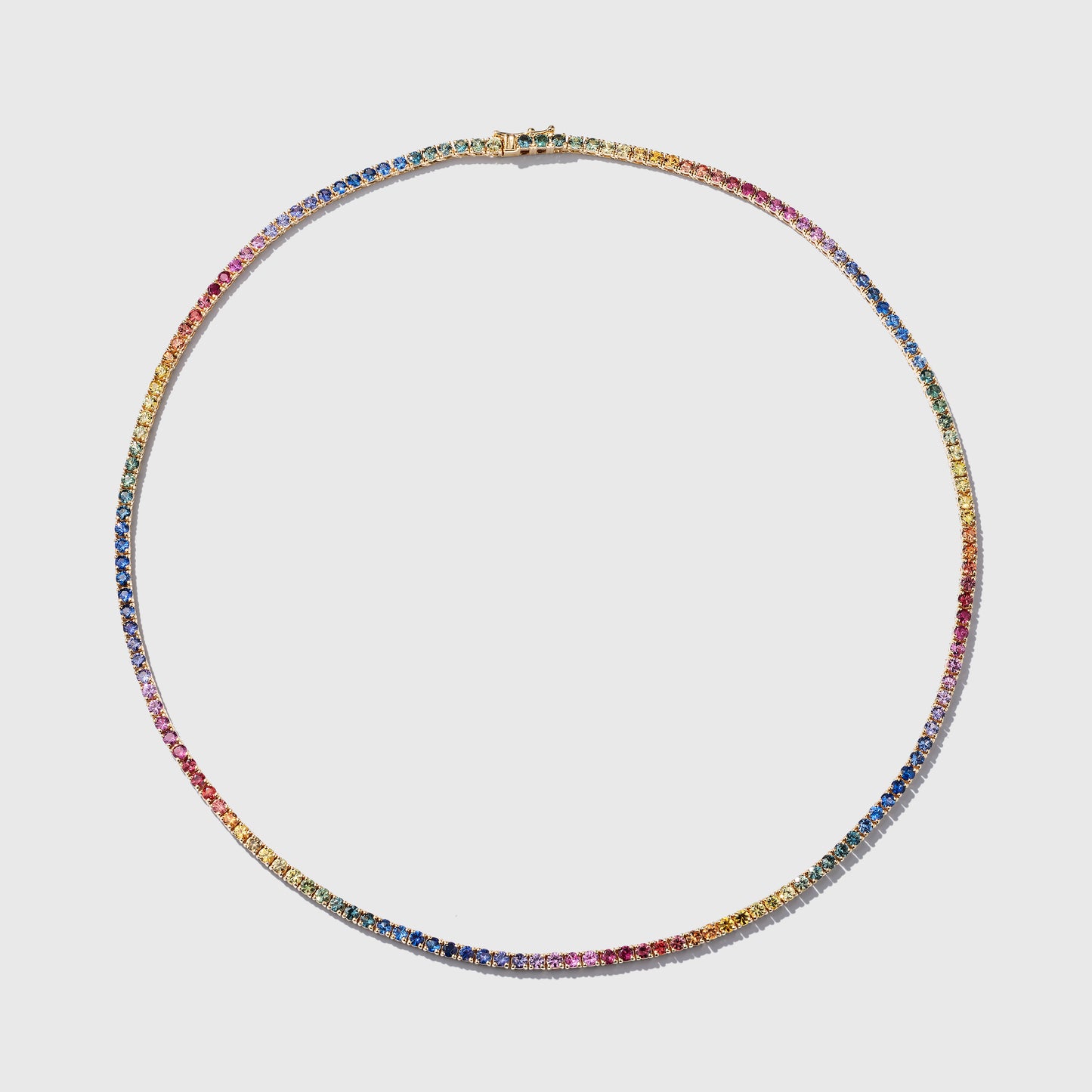 2.4 mm Round Rainbow Sapphire Necklace