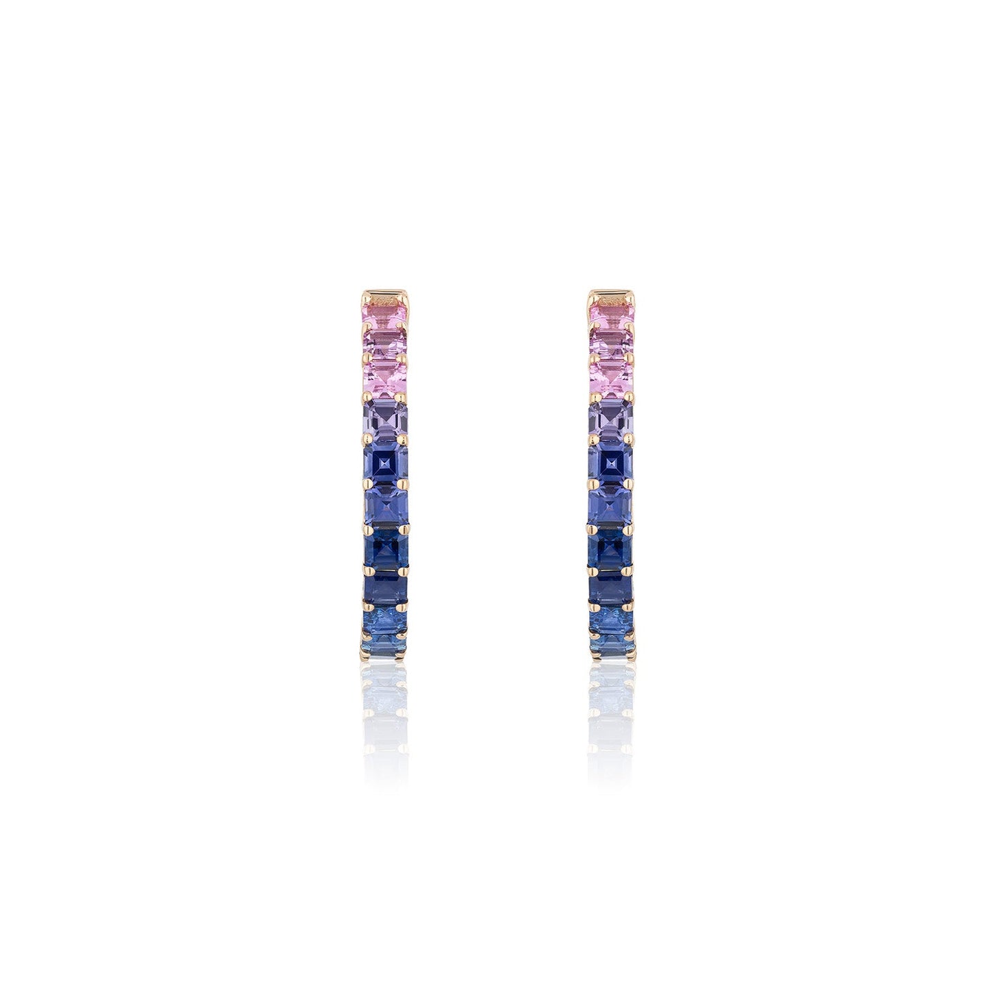 1.25 inch 3.5 mm Ascher Rainbow Sapphire Earrings