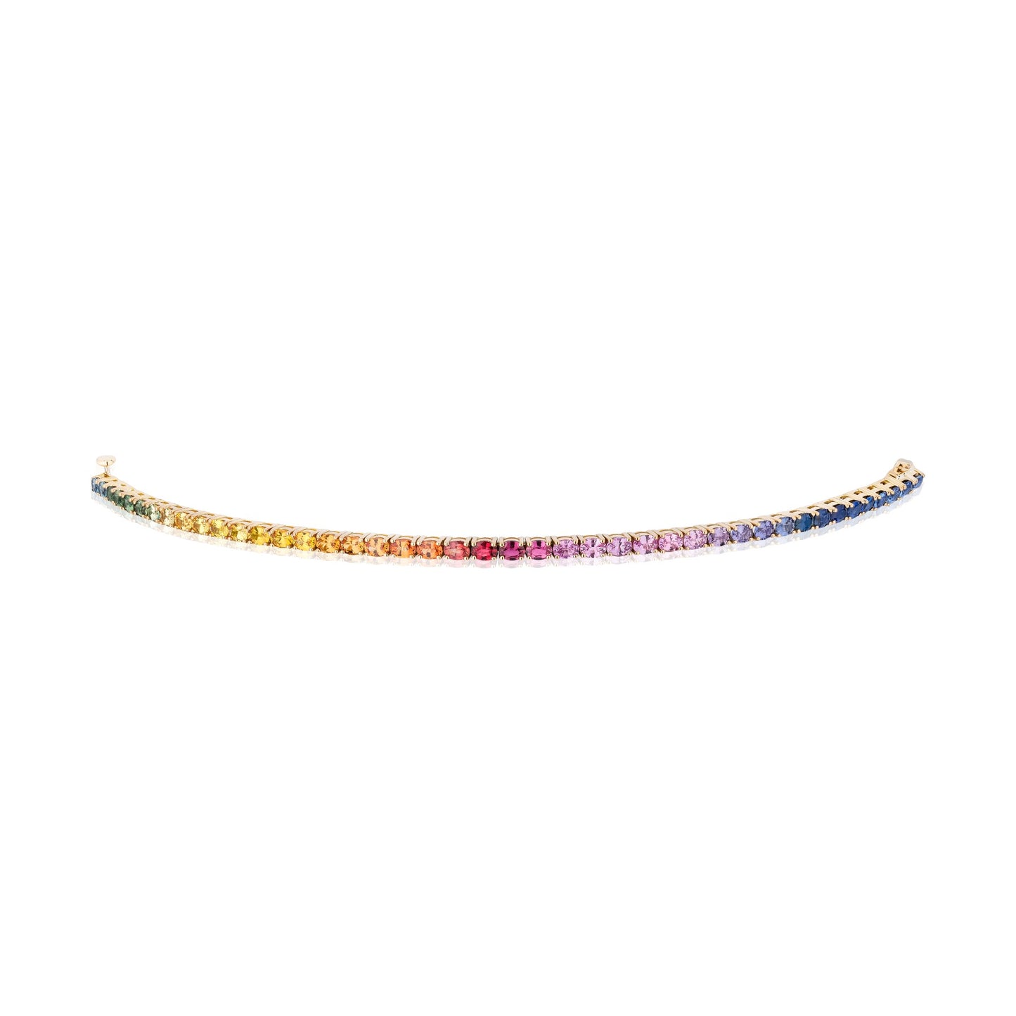 4x3 mm Oval Rainbow Sapphire Bracelet