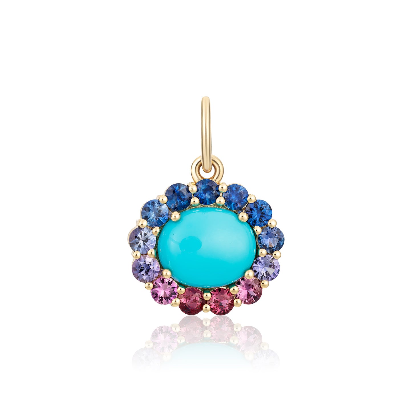 Turquoise & Blue/Purple/Pink Sapphire Charm