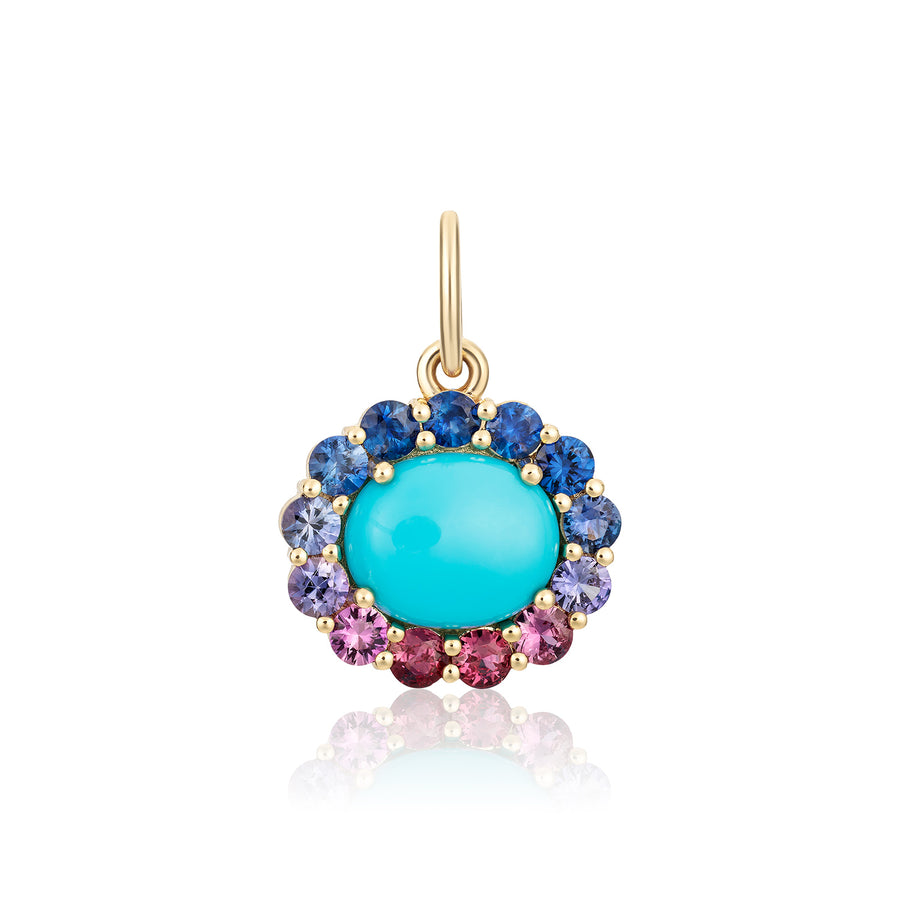 Turquoise & Blue/Purple/Pink Sapphire Charm
