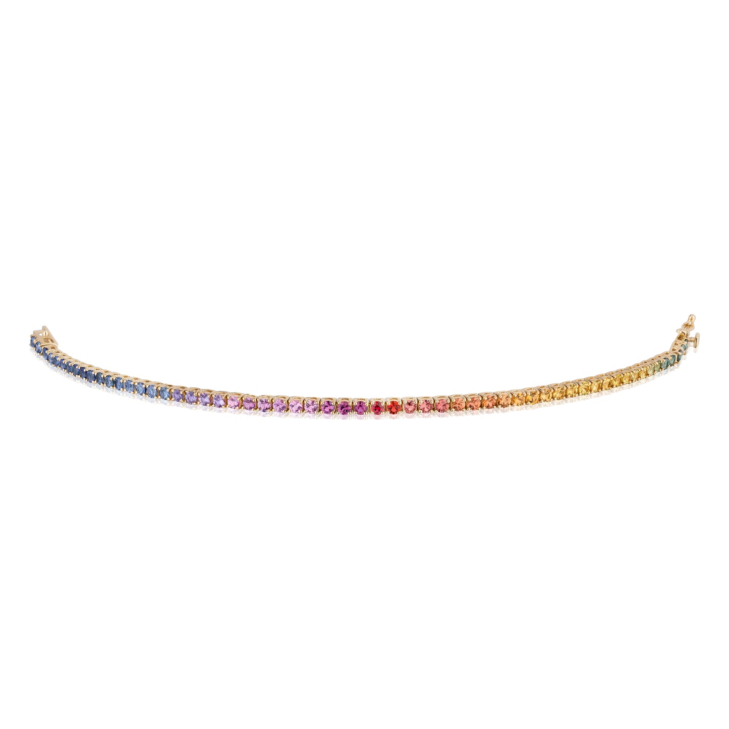 2.75 mm Round Rainbow Sapphire Bracelet