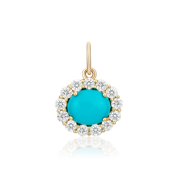Turquoise & Diamond Charm