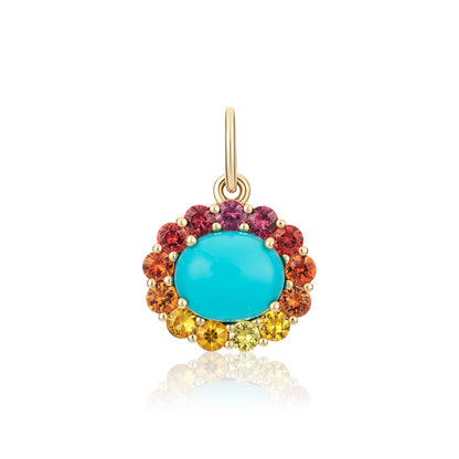 Turquoise & Orange/Yellow Sapphire Charm
