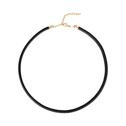 Black Leather Cord Necklace