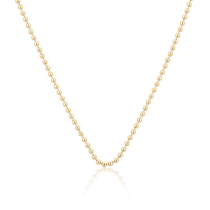 14K Solid Gold Ball Chain Necklace