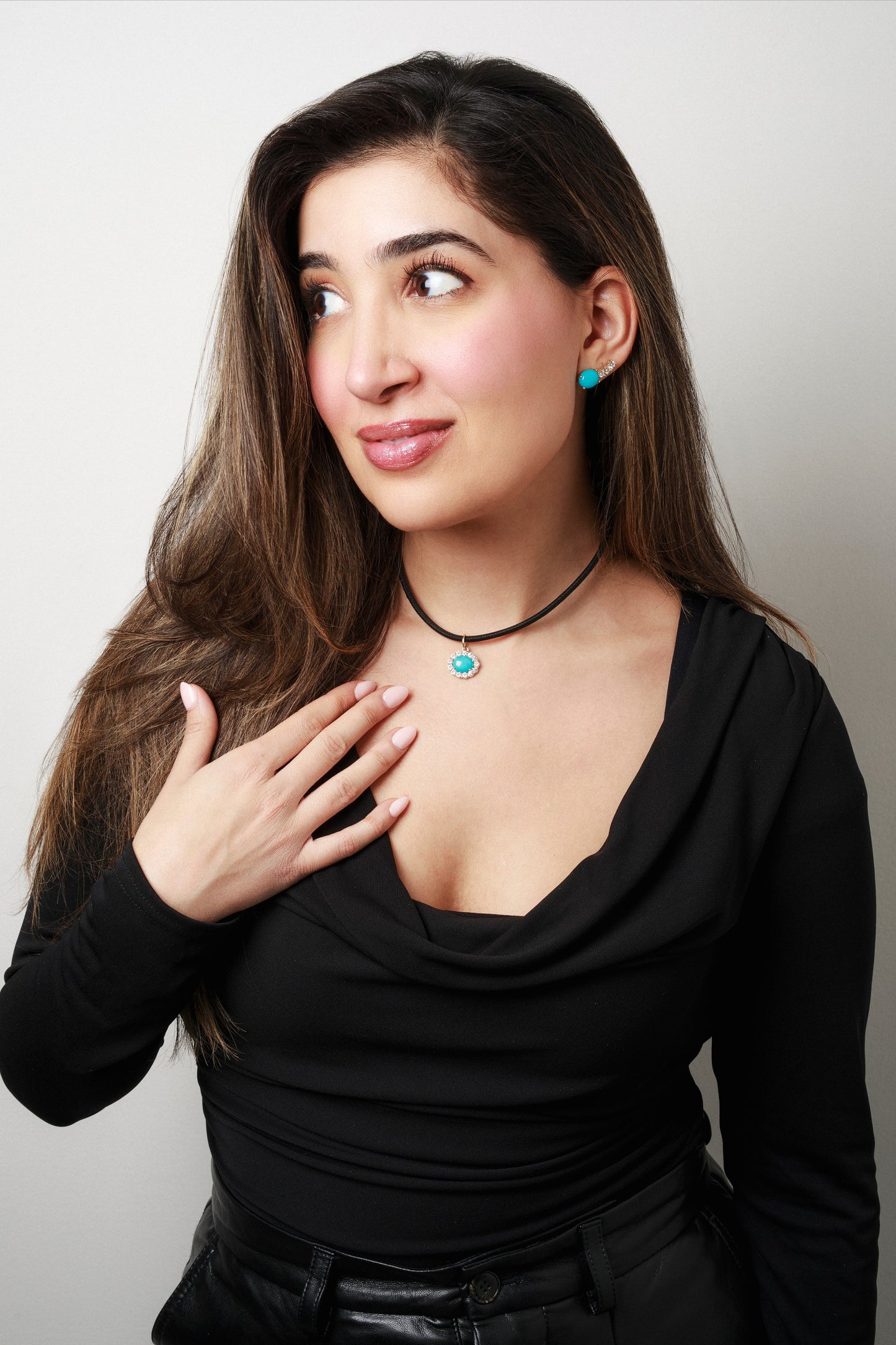 Turquoise & Diamond Charm