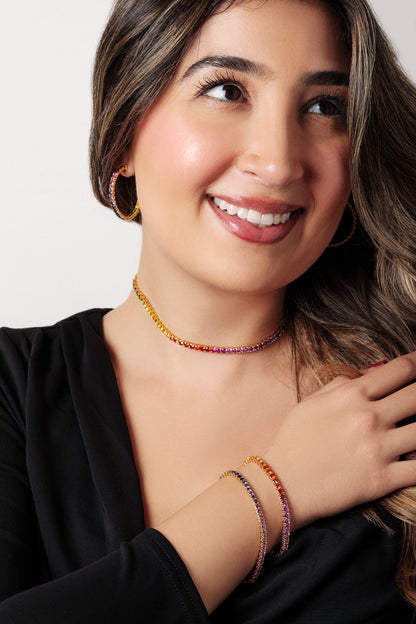 3.5 mm Round Rainbow Sapphire Choker