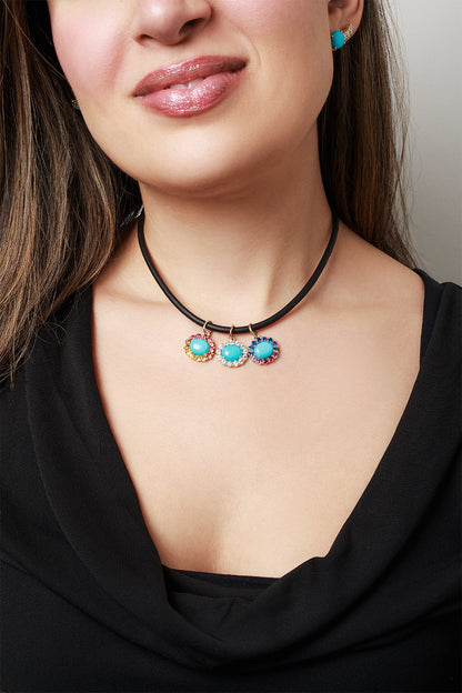 Black Leather Cord Necklace