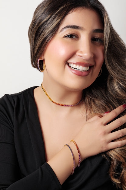 3.5 mm Round Rainbow Sapphire Choker