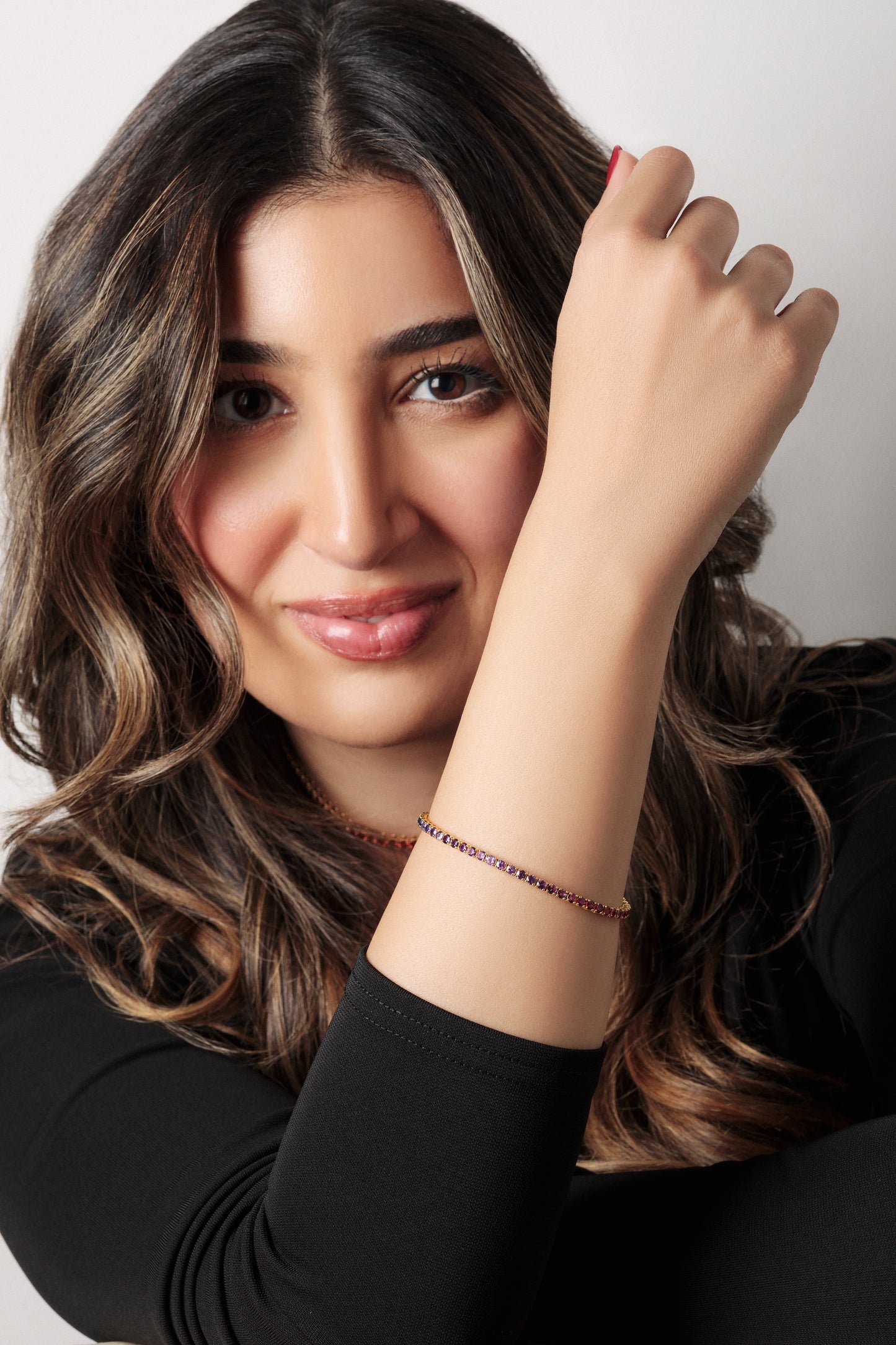 2.75 mm Round Rainbow Sapphire Bracelet