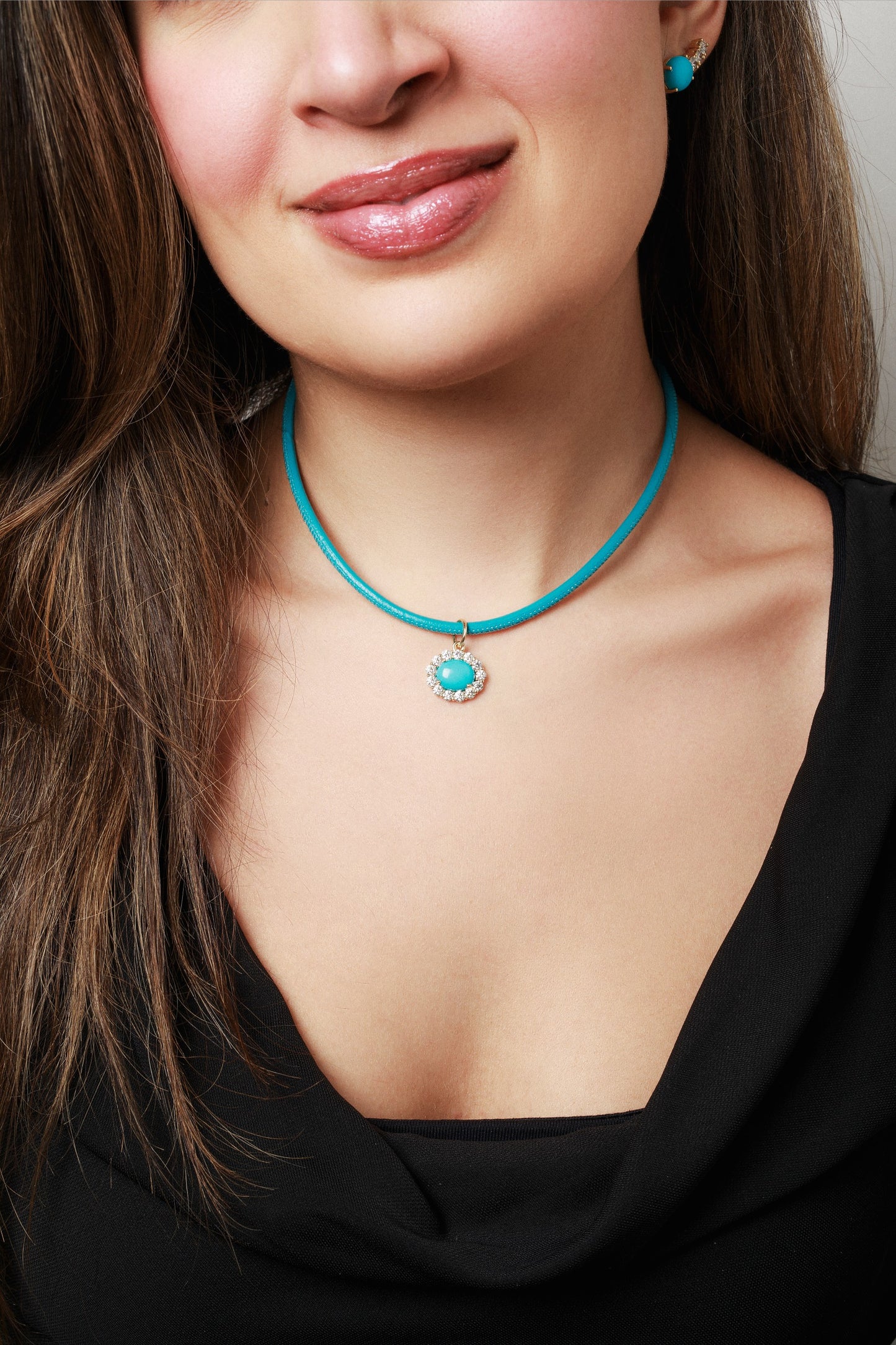 Turquoise & Diamond Charm