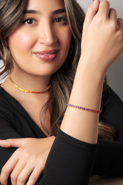 3.5 mm Round Sapphire Bracelet