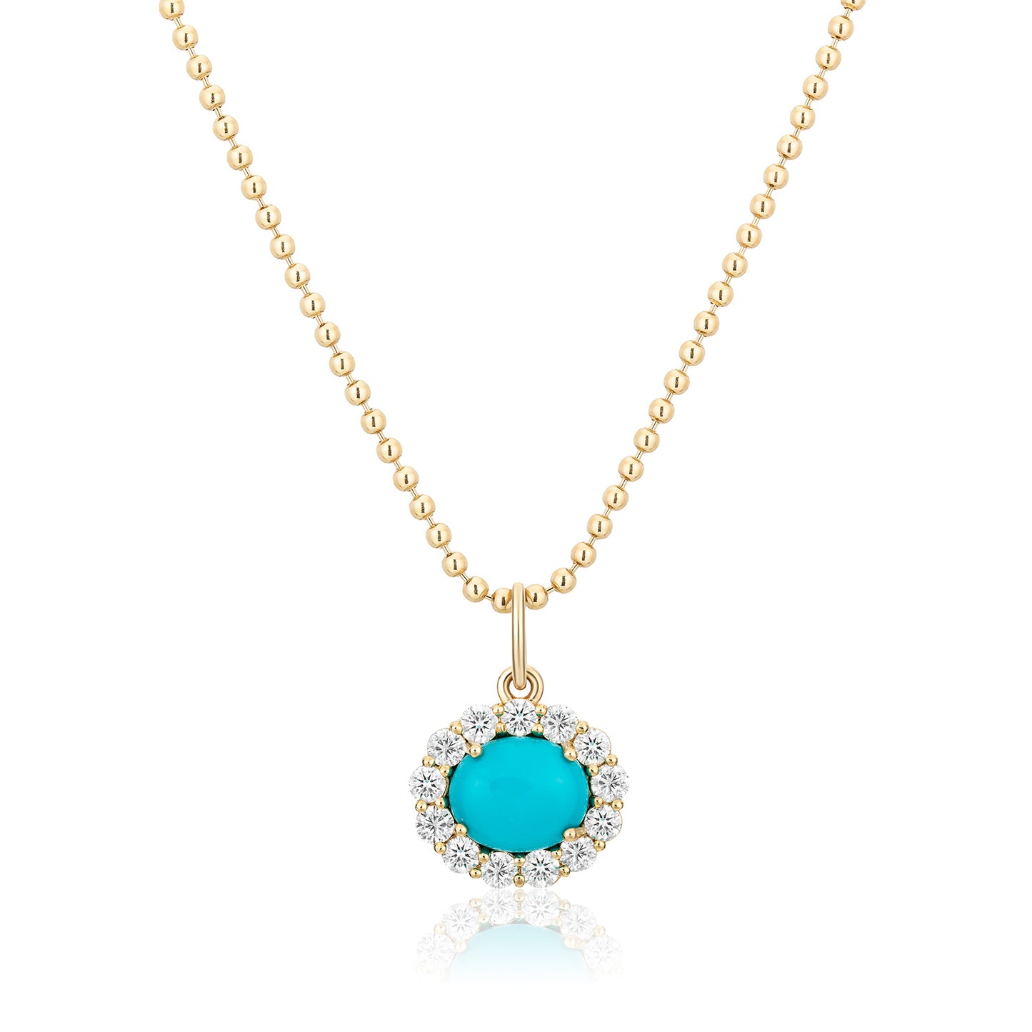14K Solid Gold Ball Chain Necklace