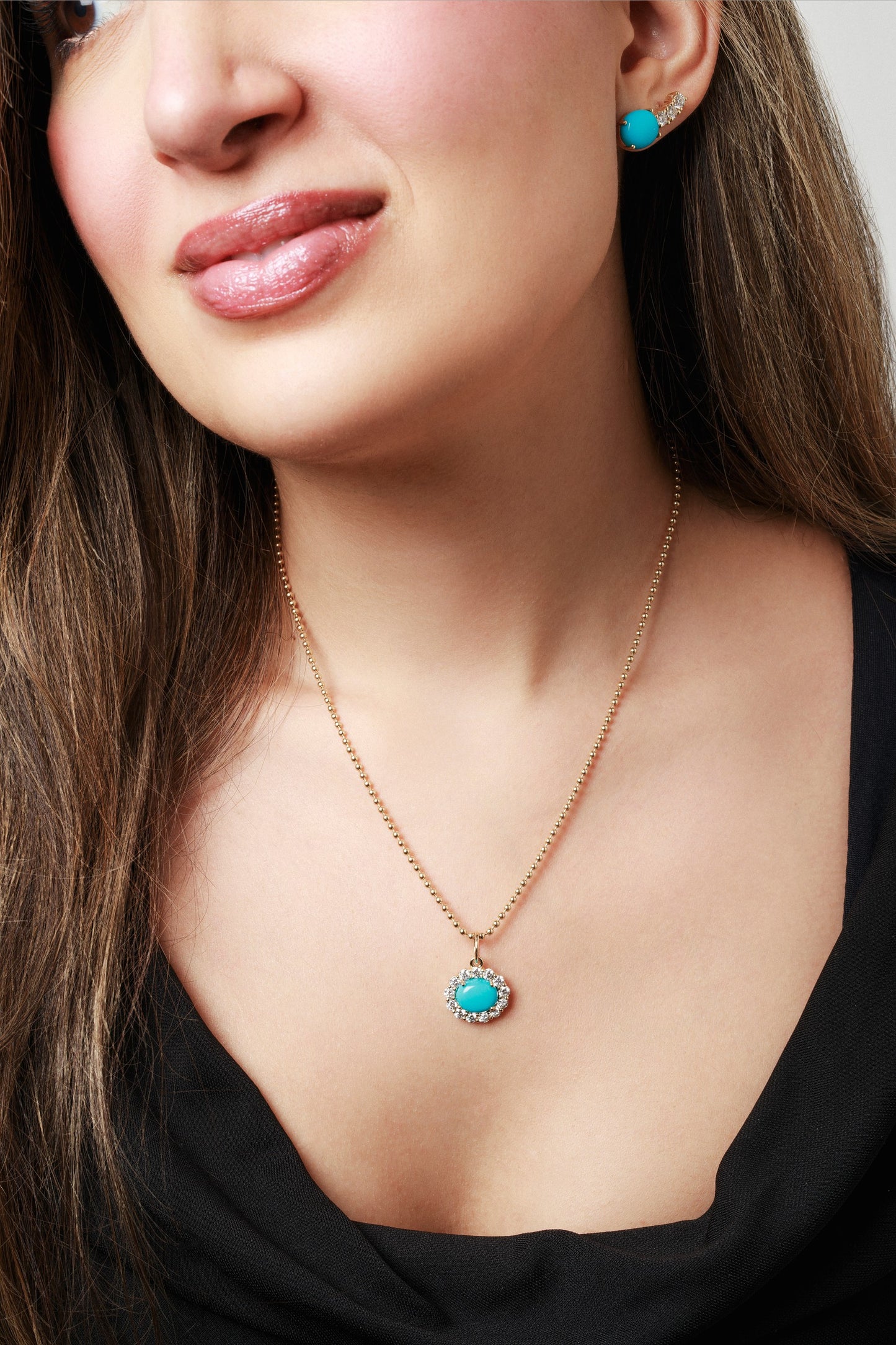 Turquoise & Diamond Charm