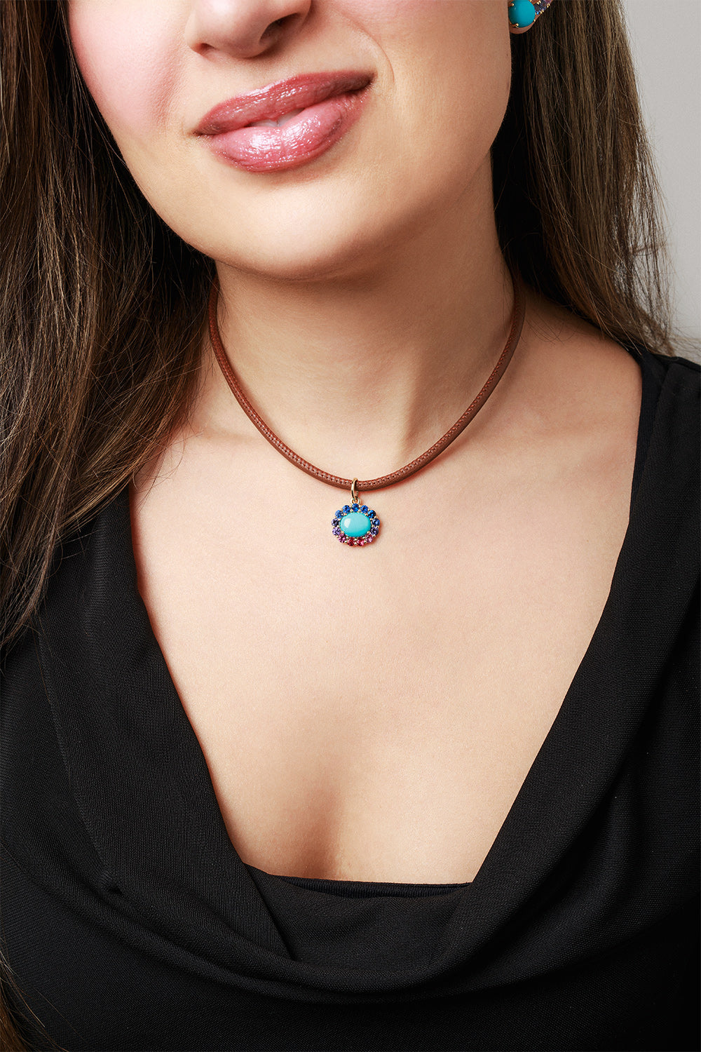 Brown Leather Cord Necklace