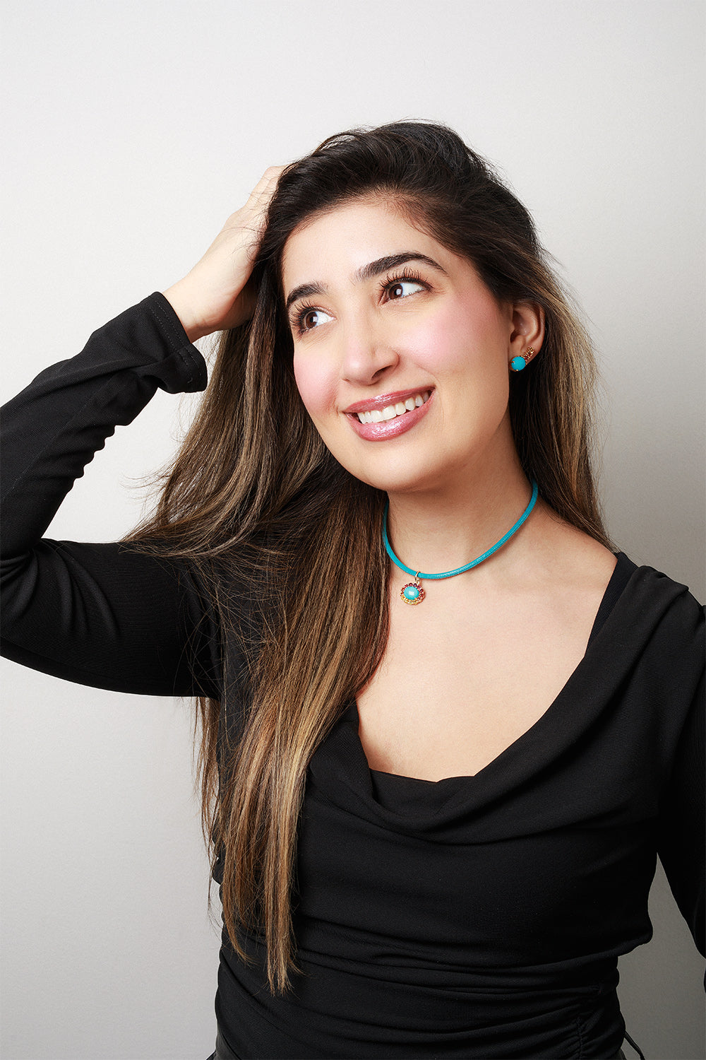 Turquoise & Orange/Yellow Sapphire Charm