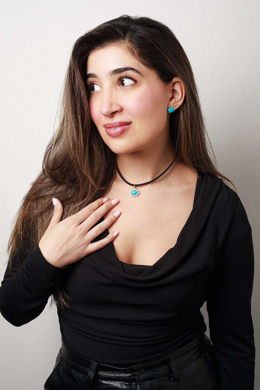 Black Leather Cord Necklace