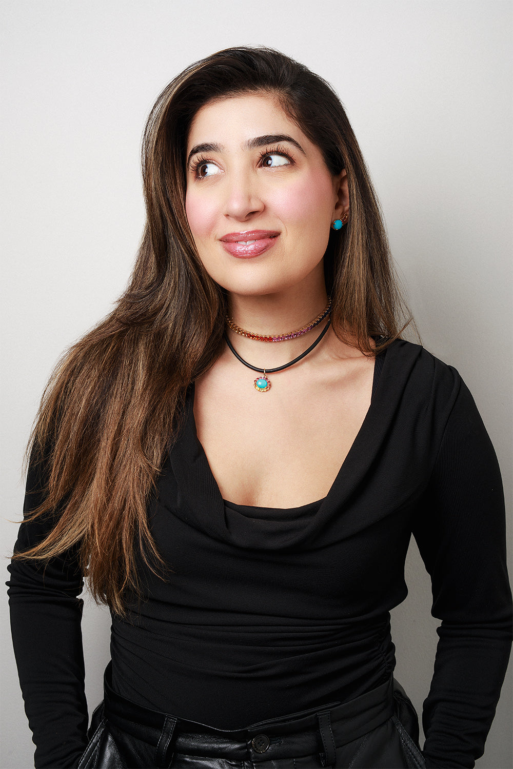 Black Leather Cord Necklace