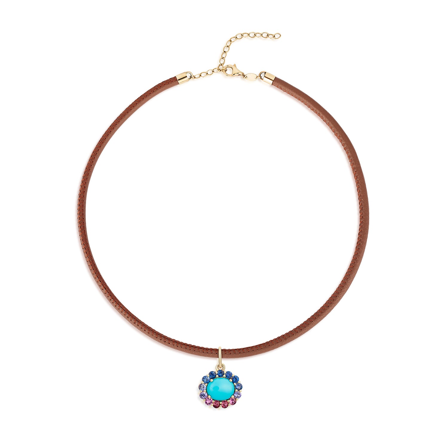 Turquoise & Blue/Purple/Pink Sapphire Charm