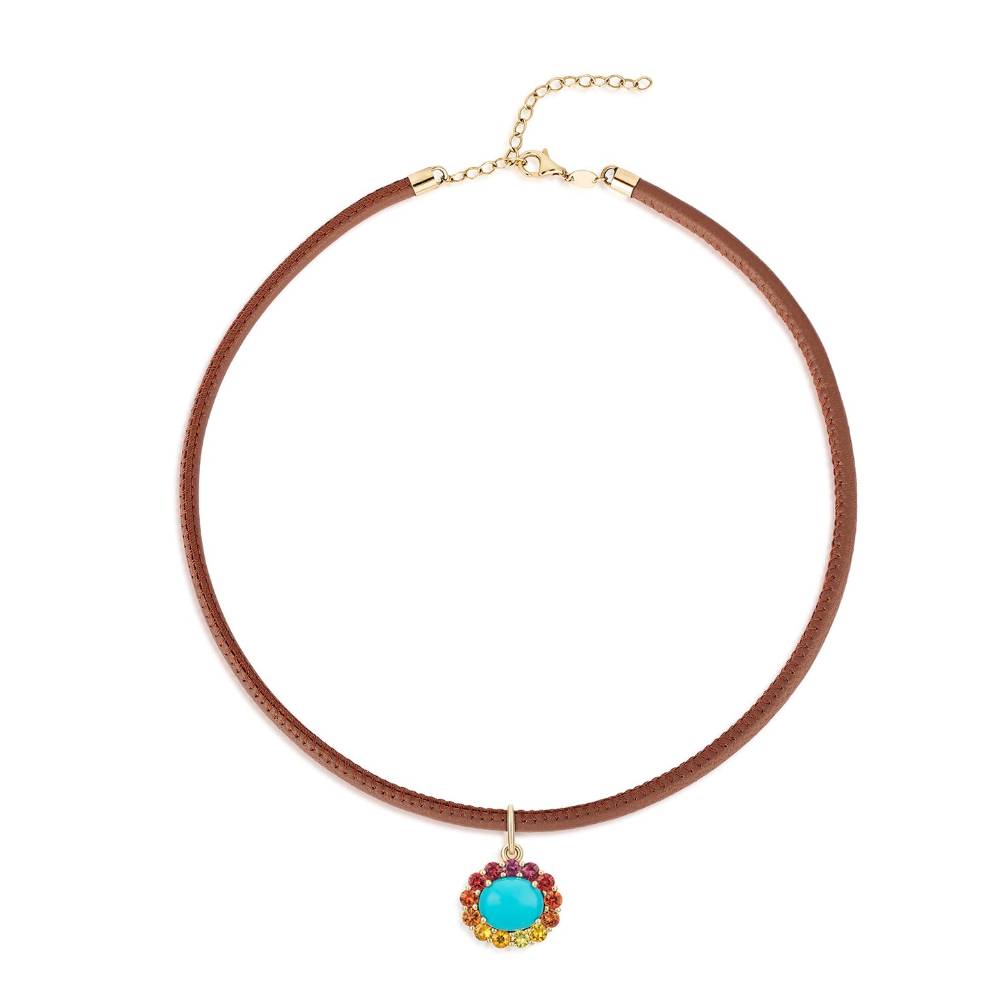 Turquoise & Orange/Yellow Sapphire Charm