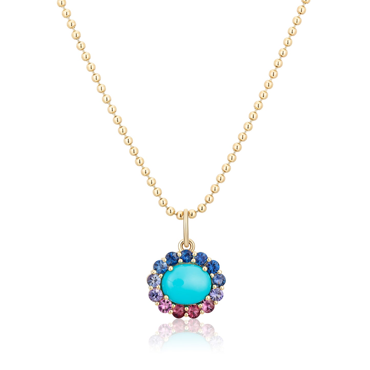 Turquoise & Blue/Purple/Pink Sapphire Charm