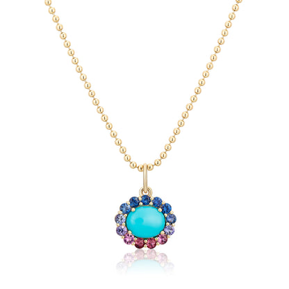 Turquoise & Blue/Purple/Pink Sapphire Charm