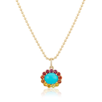 Turquoise & Orange/Yellow Sapphire Charm