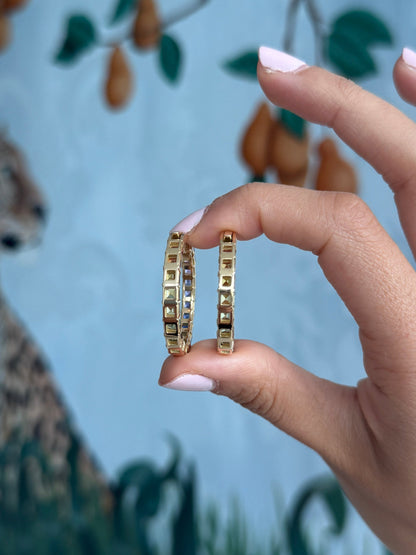 1.25 inch 3.5 mm Ascher Rainbow Sapphire Earrings