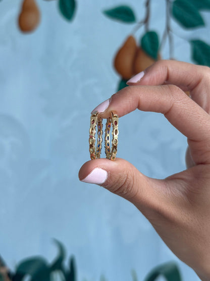 1 inch 4 x 3 mm Oval Rainbow Sapphire Earrings