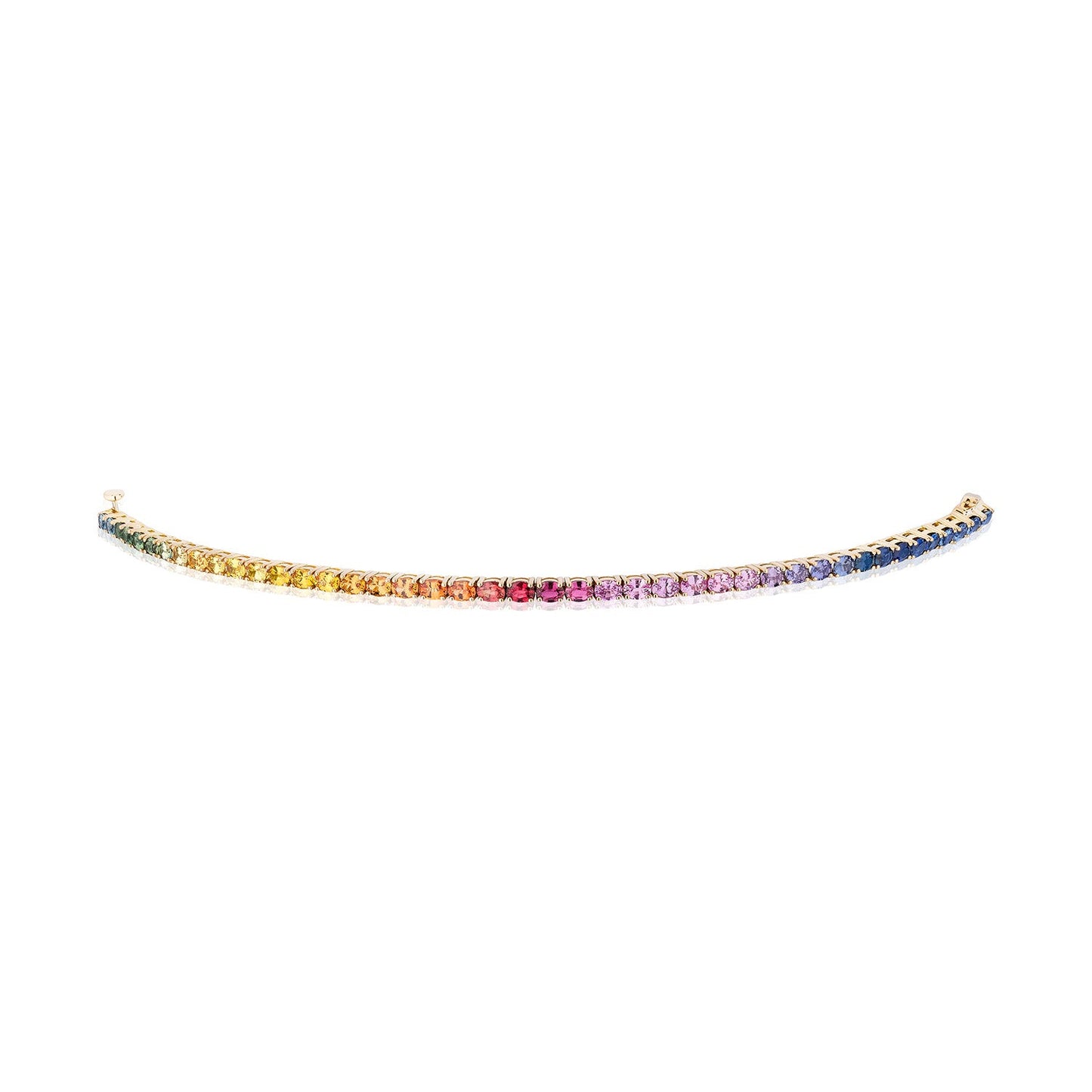 4x3 mm Oval Rainbow Sapphire Bracelet