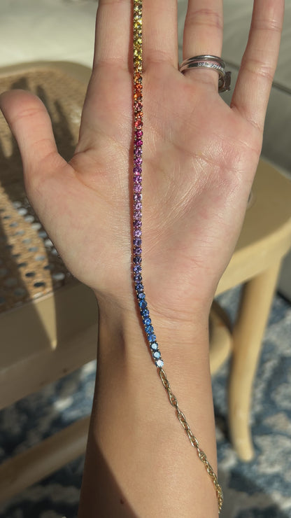 3.5 mm Round Rainbow Sapphire Choker