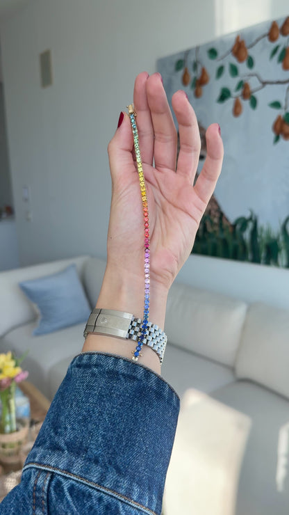 3.5 mm Round Sapphire Bracelet