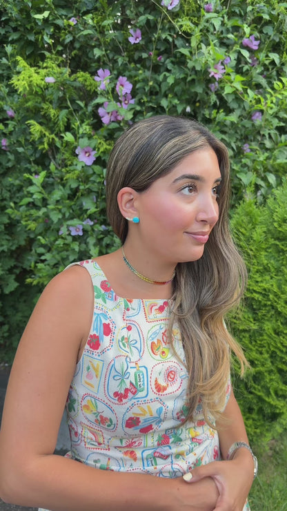 Turquoise & Diamond Ear Climber