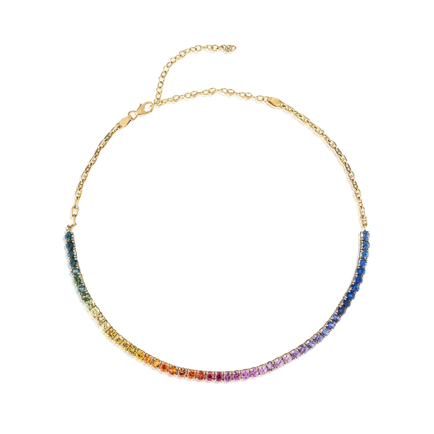 3.5 mm Round Rainbow Sapphire Choker