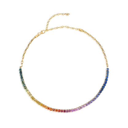 3.5 mm Round Rainbow Sapphire Choker