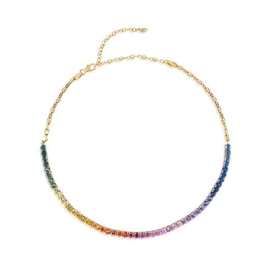 3.5 mm Round Rainbow Sapphire Choker